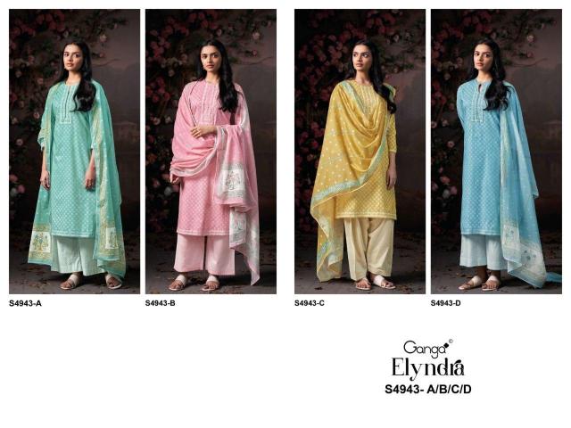 Ganga elyndra 4943 outlook cotton dress materials wholesalers